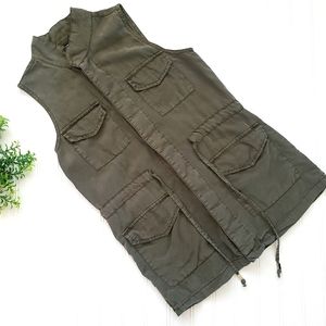 Mossimo Lyocell Utility Vest Olive Green size XS